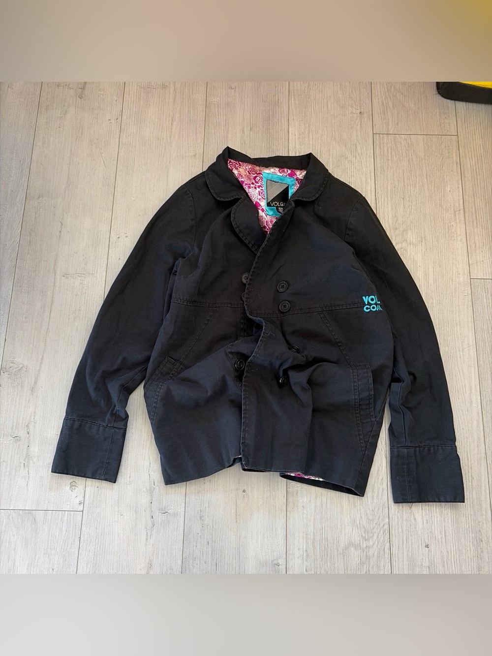 Vintage Volcom Black Pea Coat